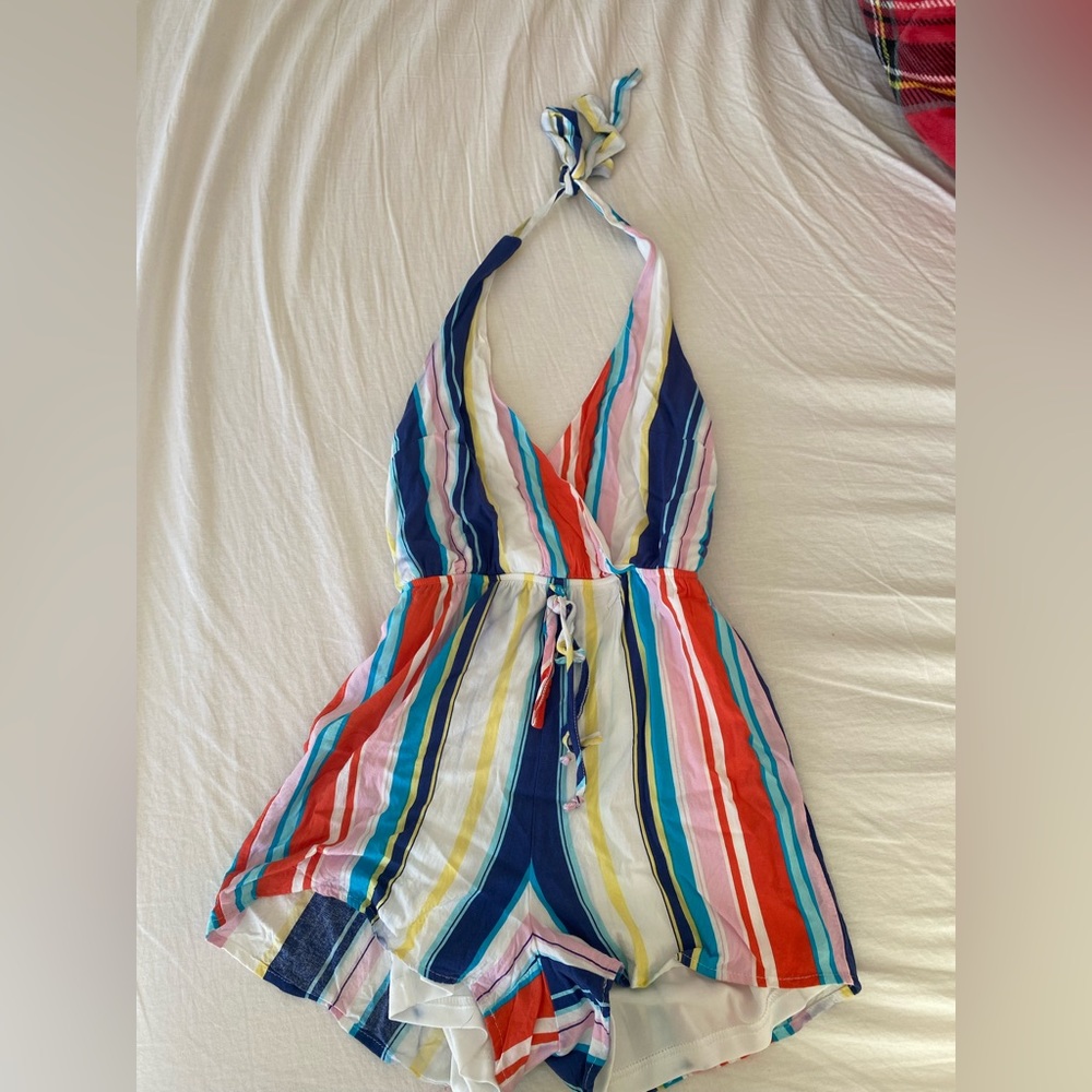 Colorful striped romper